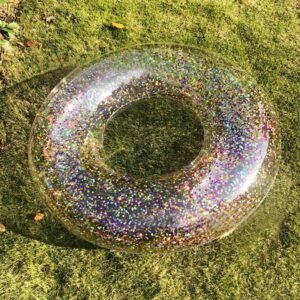 90cm 120cm Inflatable Holographic Glitter Swimming Ring In Gold Sequins Swim Circle Raft For Beach Fun Water Party Toy Ins Boia