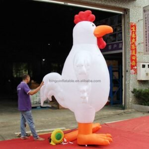 3m High Inflatable White Rooster Balloon Animals Series Toys For Fun Kids