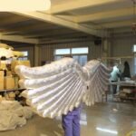 Most Popular 3m Big Silvery Color Inflatable Wing Costume Battery Operated Angel Wings For Stage Performance