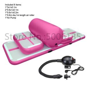 A Set 4 Air Track & 1 Pump Inflatable Water Trampoline Airtrack Gymnastics Mat For - 2