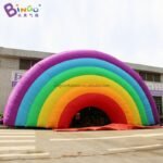 Advertising Type 12x6mh Inflatable Giant Rainbow Arches Inflating Customized Logo Colored Arch Way For Event Entrance Decoration