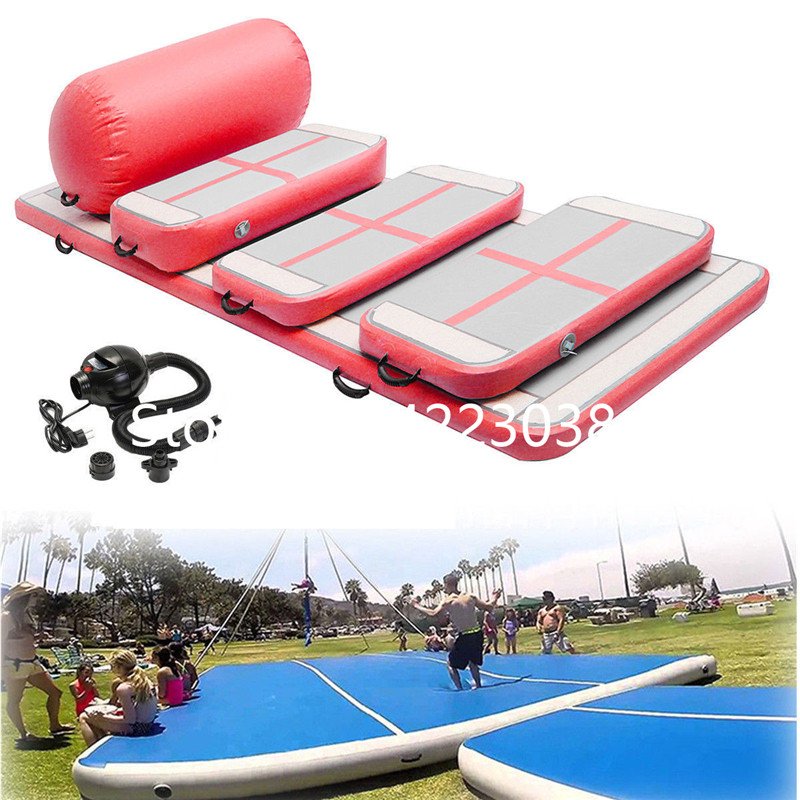 6piece Dwf Air Sealed Inflatable Gymnastic Tumble Track Training Mat For Home Gym Fitness - 1