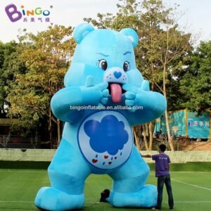 Adorable 3 7x2 5x5m Giant Inflatable Baby Bear For Event Showing Blue Balloon Display Toys - 2