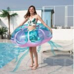 Adult Inflatable Jellyfish Swimming Ring Funny Pool Float Air Mattress Swim Toys Water Fun Raft - 5
