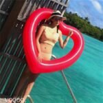 Adult Inflatable Swim Ring Heart-shape Swimming Lap Float Row