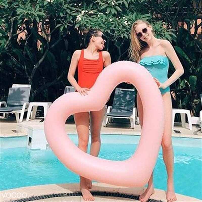 Quality Adult Inflatable Heartshaped Swim Ring Durable Lap Float Swimming Aid - 5 Quality Adult Inflatable Heartshaped Swim Ring Durable Lap Float Swimming Aid - 5