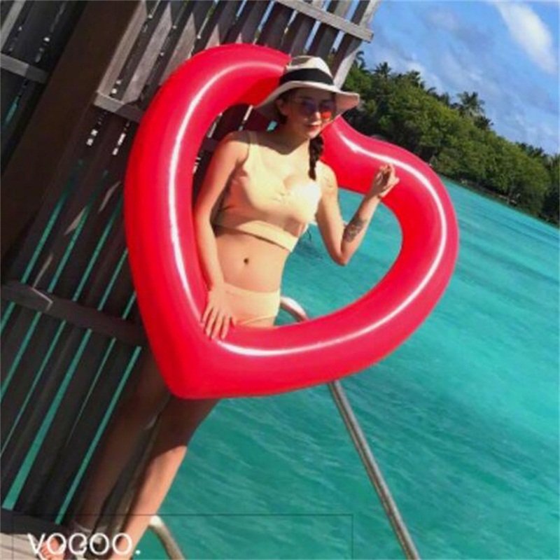 Quality Adult Inflatable Heartshaped Swim Ring Durable Lap Float Swimming Aid - 3 Quality Adult Inflatable Heartshaped Swim Ring Durable Lap Float Swimming Aid - 3