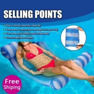 Water Hammock Swimming Pool Swim Chair Foot Rest Beach Floating Bed Inflatable Raft Lounger - 2