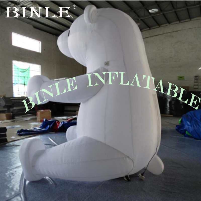 Christmas Inflatable Polar Bear Mascot Adorable White Sitting Design For Holiday Stage Decorations - 3 Christmas Inflatable Polar Bear Mascot Adorable White Sitting Design For Holiday Stage Decorations - 3