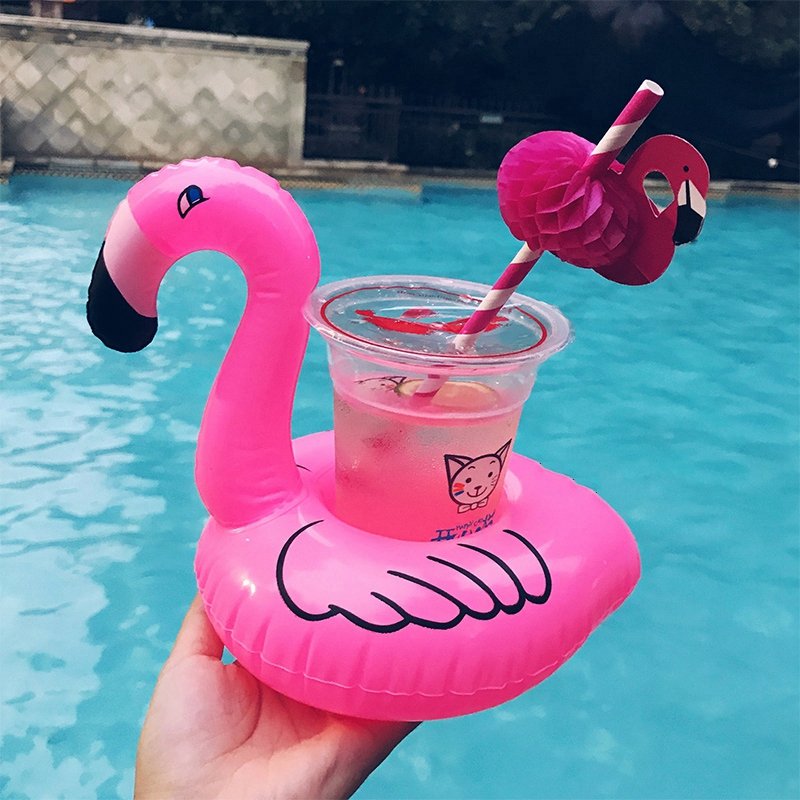Pink Flamingo Inflatable Drink Holder Floating Pool Bar Coasters Air Mattresses Floatation Devices - 5 Pink Flamingo Inflatable Drink Holder Floating Pool Bar Coasters Air Mattresses Floatation Devices - 5