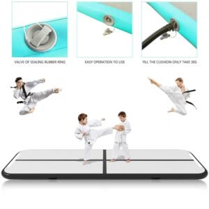 Airtrack Tumbling Inflatable Bouncer Gymnastics Floor Trampoline Electric Air Pump For Home Use Training Cheerleading Beach - 2