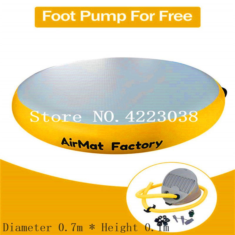 Round Airspot Inflatable Gymnastics Training Mat 07m Ideal For Indooroutdoor Fitness Exercise - 2