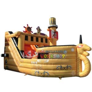 Amusement Park Playground Pirate Ship Inflatable Boat Bouncy Slide