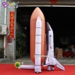 Attractive 3mh Giant Inflatable Rocket Model For Aviation Theme Events Decorative Spaceship Balloon Customized Advertising Toy - 3
