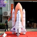 Attractive 3mh Giant Inflatable Rocket Model For Aviation Theme Events Decorative Spaceship Balloon Customized Advertising Toy - 4