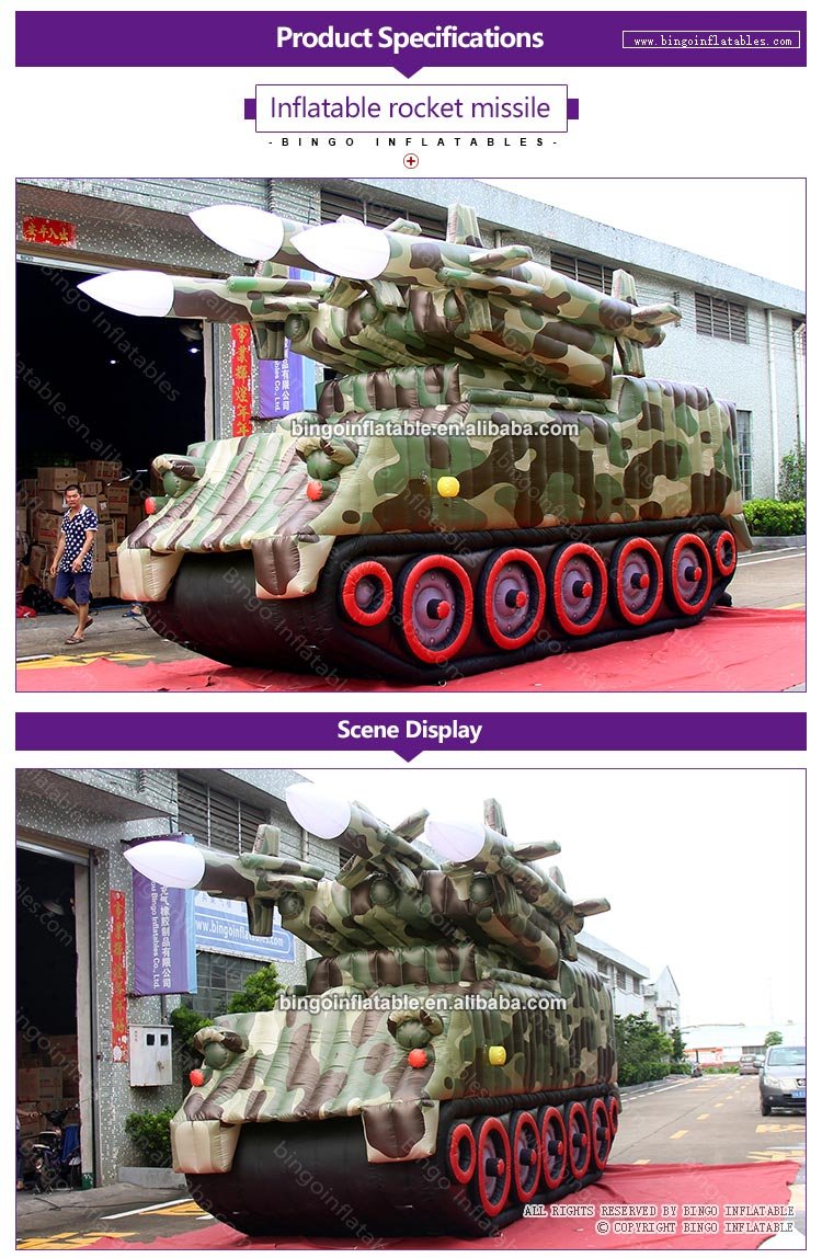 7x2 8x3 8mh Inflatable Missile Tank Display Event Showpiece Innovative Design Kids Fun Balloon Toy - 1