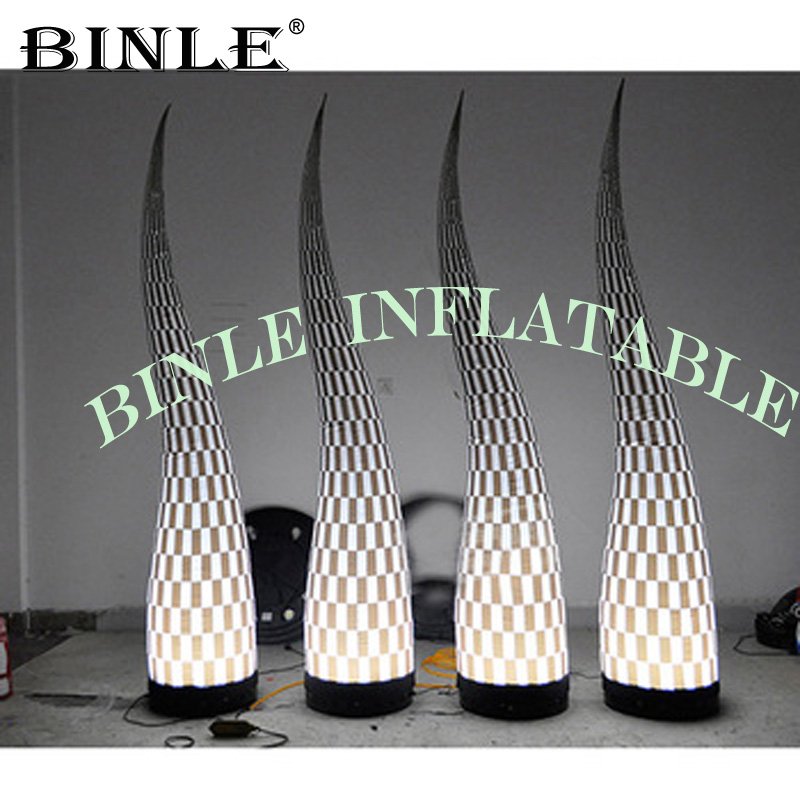 Led Illuminated Inflatable Cone Tusk Perfect For Wedding Party Events Decor Stage Props - 1