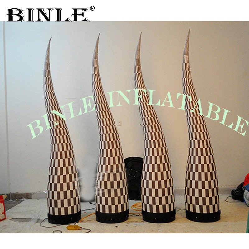 Led Illuminated Inflatable Cone Tusk Perfect For Wedding Party Events Decor Stage Props - 2