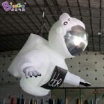 Bargain Price 2 5mh Inflatable Hanging Led Astronaut Characteristic Half Body Lighting Spaceman Suspended Advert Item - 3