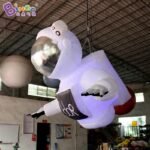 Bargain Price 2 5mh Inflatable Hanging Led Astronaut Characteristic Half Body Lighting Spaceman Suspended Advert Item - 5