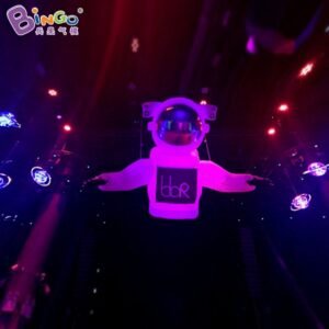 Bargain Price 2 5mh Inflatable Hanging Led Astronaut Characteristic Half Body Lighting Spaceman Suspended Advert Item - 2