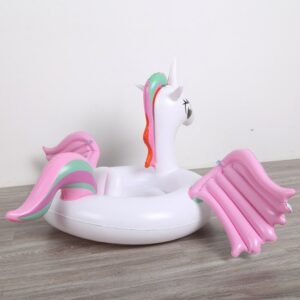 Baby Inflatable Rainbow Unicorn Pool Floats Hot Pegasus Horse Water Float Swimming Seat For Children Floating Island Toy - 2