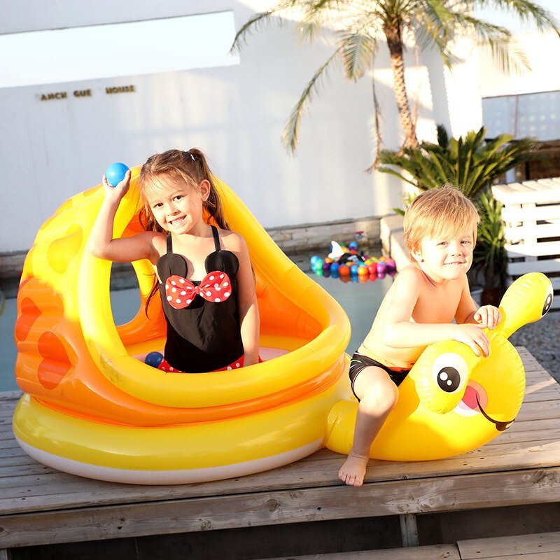 Baby Kids Inflatable Swimming Pool Round Summer Swim Float Water Fun Toys Sun Shade Bath Sport For 3-6y