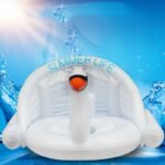 Baby Shade Swim Float Circle Ring Safe Inflatable Flamingo Arm Rings Kids Swimming Seat With Sunshade Pool Floats - 5