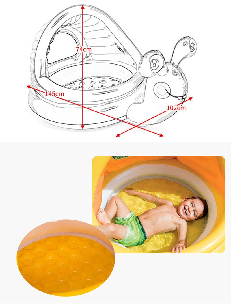 Summer Baby Kids Inflatable Swimming Pool With Sun Shade Water Float Toys For 36 Years Outdoor Fun Bath Sport - 3