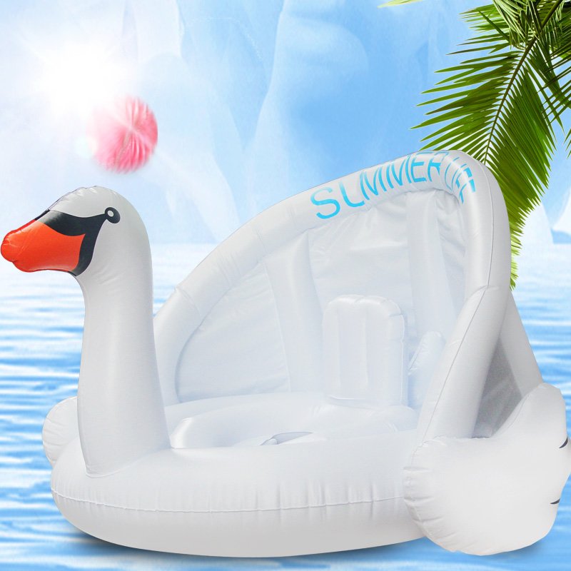 Inflatable Flamingo Baby Swim Float With Sunshade Safe Kids Swimming Seat Ring Arm Floats For Pool - 10 Inflatable Flamingo Baby Swim Float With Sunshade Safe Kids Swimming Seat Ring Arm Floats For Pool - 10