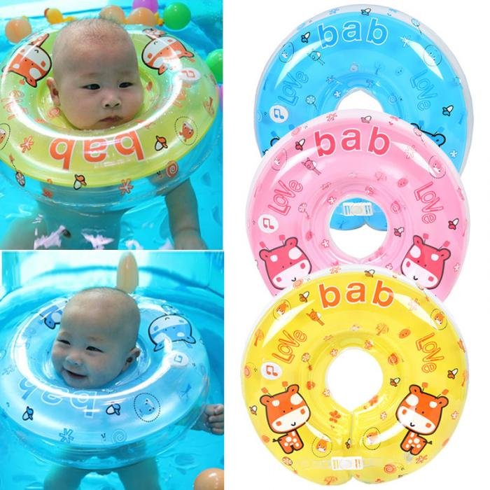 Adjustable Baby Swimming Neck Float Ring Safe Inflatable Bathing Circle Ideal For Infant Training T8 - 1