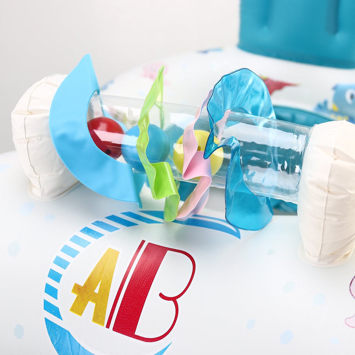 Kids Inflatable Swim Seat Ring With Safe Backrest Baby Floating Pool Chair Cartoon Pattern Design - 4