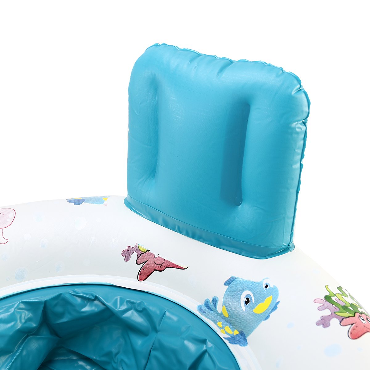 Kids Inflatable Swim Seat Ring With Safe Backrest Baby Floating Pool Chair Cartoon Pattern Design - 5