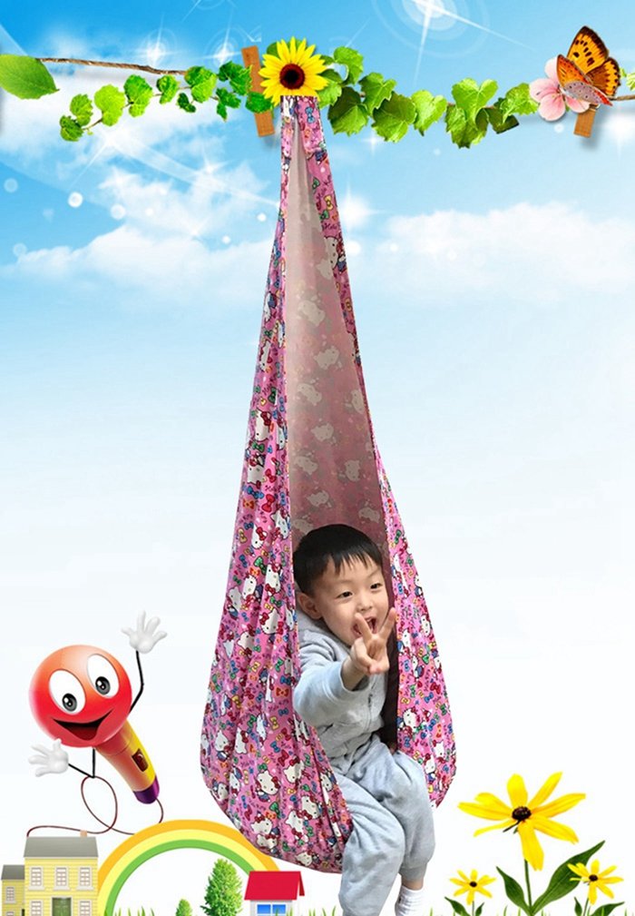 Cotton Baby To Adult Swing Hammock Childrens Indooroutdoor Hanging Pod Chair With Inflatable Cushion - 9