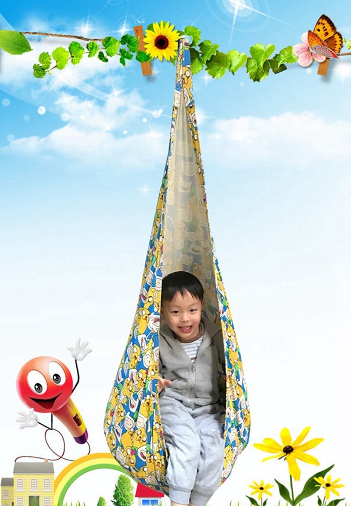 Cotton Baby To Adult Swing Hammock Childrens Indooroutdoor Hanging Pod Chair With Inflatable Cushion - 10