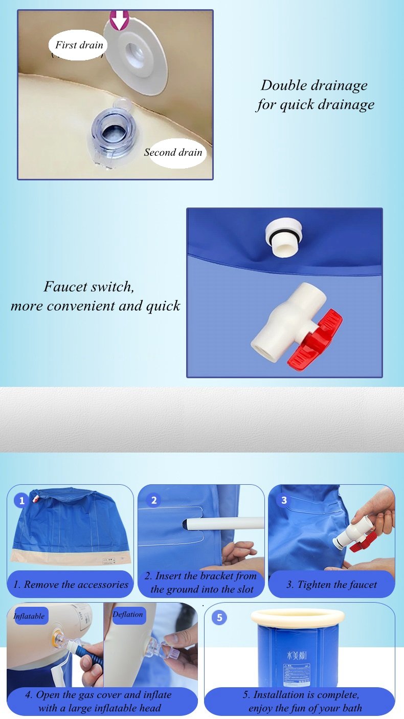 Portable Inflatable Bath Tub For Adults Home Spa Bucket Thickened Plastic Foldable And Durable Bathroom Accessory - 10 Portable Inflatable Bath Tub For Adults Home Spa Bucket Thickened Plastic Foldable And Durable Bathroom Accessory - 10