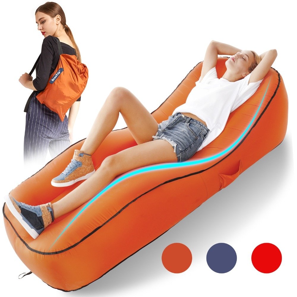 Outdoor Sleeping Bag Inflatable Sofa For Camping Mattress Beach Lazy Bed Air Hammock Camp Fishing Chair