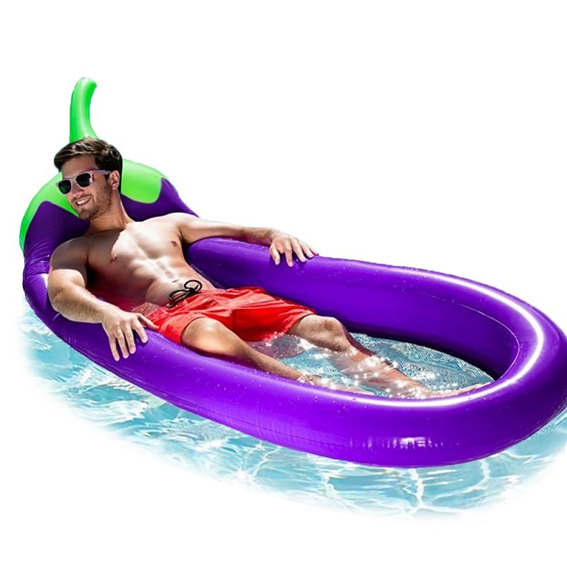 Extra Large Inflatable Eggplant Pool Float Summer Water Fun Toy Ideal For Adults And Children Rideon Raft Bed - 7