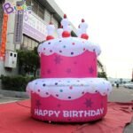 Bingo 2m High Inflatable Two-layer Cake With Built-in Air Fan Inflated Birthday Decor For Kids - 3