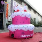 Bingo 2m High Inflatable Two-layer Cake With Built-in Air Fan Inflated Birthday Decor For Kids - 4