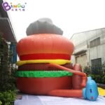 Bingo 6m High Giant Inflatable Hamburger Man With Guitar Big Mac Cartoon For Advertising Promotion - 6