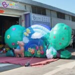 Bingo 6m Inflatable Lighting With Animals Rainbow Cartoon Stage Decor - 3