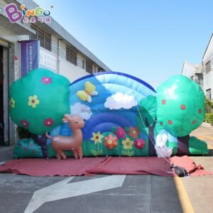 Bingo 6m Inflatable Lighting With Animals Rainbow Cartoon Stage Decor - 2