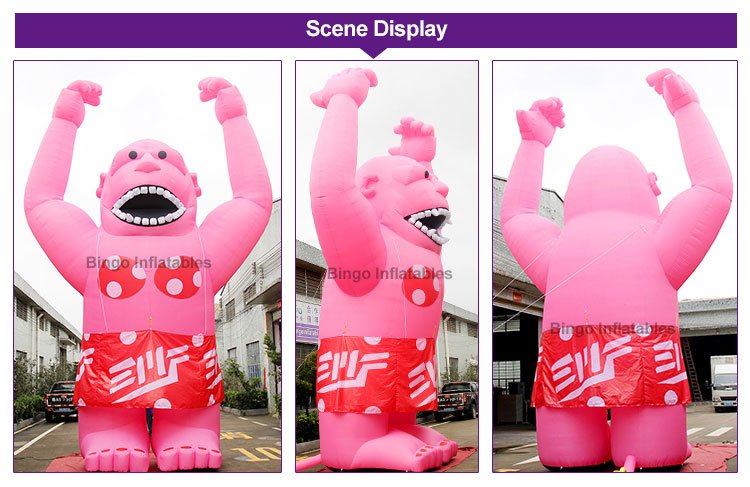 Giant 8m Bingo Inflatable Pink Orangutan Toy Outdoor Blow Up Ape Decoration For Entertainment Display - 2