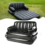 Black Household And Outdoor Inflatable Sofa Thickened Pvc Folding Portable Bed Lazy With Air Pump 220v