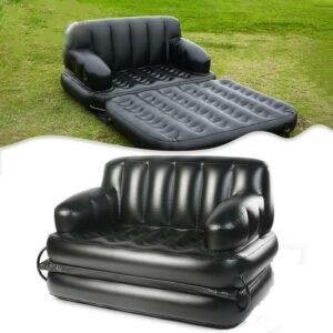 Black Household And Outdoor Inflatable Sofa Thickened Pvc Folding Portable Bed Lazy With Air Pump 220v