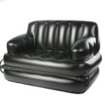 Black Household And Outdoor Inflatable Sofa Thickened Pvc Folding Portable Bed Lazy With Air Pump 220v - 3