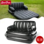 Black Household And Outdoor Inflatable Sofa Thickened Pvc Folding Portable Bed Lazy With Air Pump 220v - 2