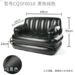 Black Household And Outdoor Inflatable Sofa Thickened Pvc Folding Portable Bed Lazy With Air Pump 220v - 5