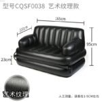 Black Household And Outdoor Inflatable Sofa Thickened Pvc Folding Portable Bed Lazy With Air Pump 220v - 6